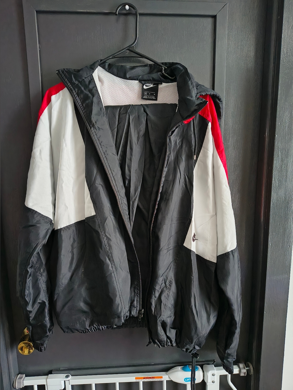 Nike Black White Red Colorblock Men’s Windbreaker Jacket And Pants